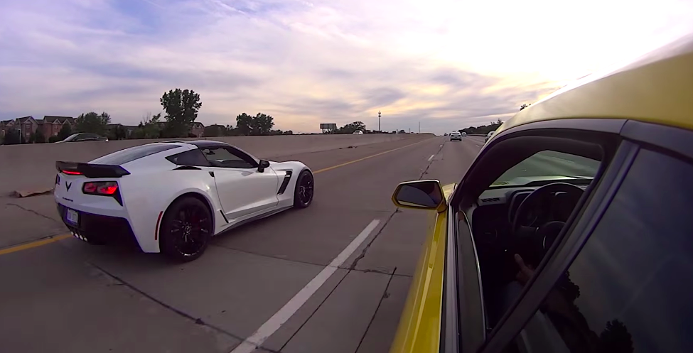 2015 C7 Z06 (A8) vs SLP Supercharged Camaro SS (572 rwhp)