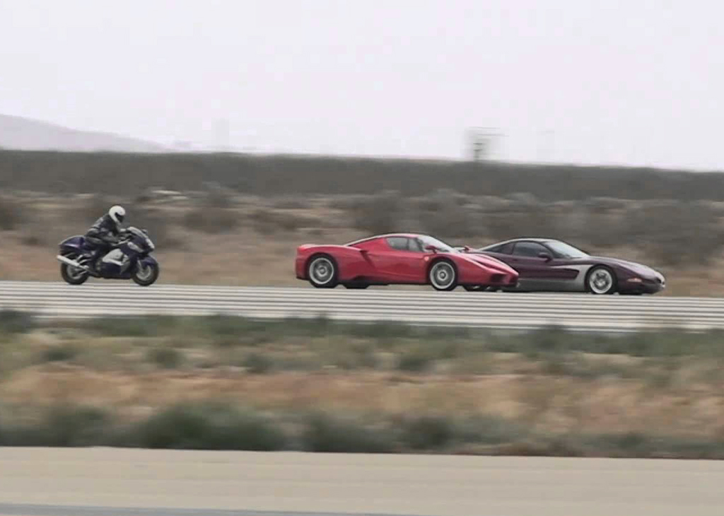 Ferrari vs corvette vs bike