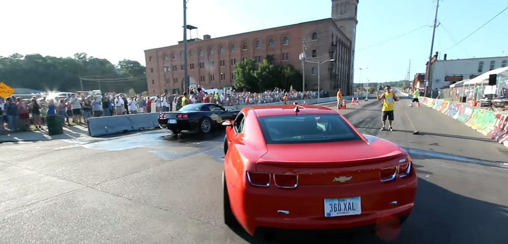 Supercharged Camaro vs Supercharged Corvette on the Street